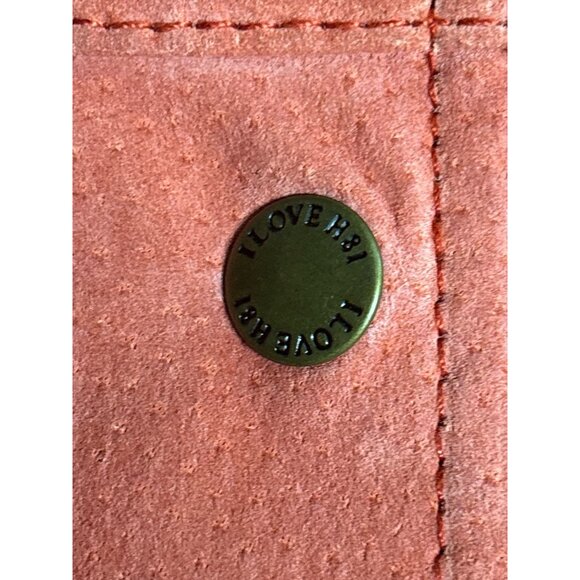 I Love H81 Womens Coral Faux Suede Cropped Jacket With Button Closures Size S - Picture 7 of 9
